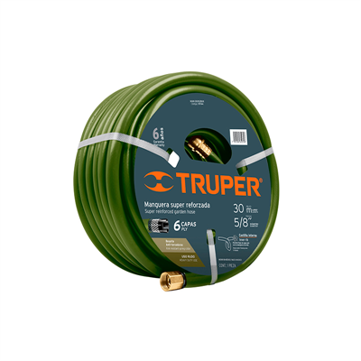 : Manguera Jardin Reforzada 6 Capas Verde 30 m Truper: Jardinería