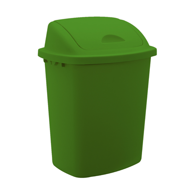 : Basurero Plastico Rectangular 40 L Con Tapa Verde: Organización y limpieza