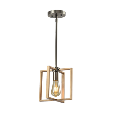 : Lampara Techo Nickel Wood: Iluminación