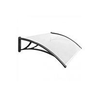Alero Transparente 125 x 100 cm Soporte Negro