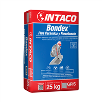 El Lagar: Ferreteria y materiales para construccion: ACABADOS: Mortero Bondex Plus Ceramica Y Porcelanato Saco 25 Kg Intaco