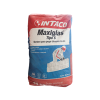 Mortero Pega Vidrio Block Maxiglas Tipo S 25 Kg Intaco