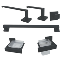 Accesorio Baño Negro Mate 6 Piezas