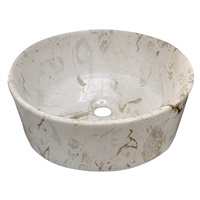 Lavatorio Bowl Redondo Acabado Marmol Beige