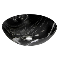 Lavatorio Bowl Ovala Acabado Marmol Negro