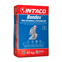 Bondex Plus Ceramica y Porcelanato Gris 40 Kg Intaco