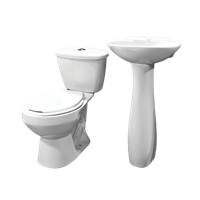 Inodoro Andino y Lavatorio Oceano con Pedestal Blanco