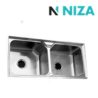 Fregadero 100 x 48 cm 2 Tanque Empotrar Acero Inox Niza
