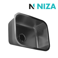 Fregadero Pileta 58 x 45,5 cm Tanque Cubierto Negro Niza