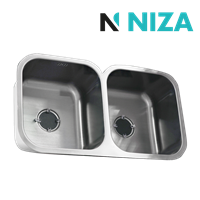 Fregadero 82 x 46 cm 2 Tanque Cubierto Acero Inox Niza