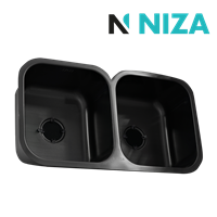 Fregadero 82 x 46 cm 2 Tanque Cubierto Negro Niza