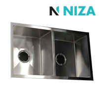Fregadero 78 x 45 cm 2 Tanque Cubierto Acero Inoxidable Niza