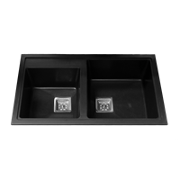 Fregadero Negro Doble 103 Onexy 24 x 18" Quartz
