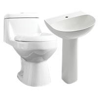 Inodoro Oporto + Lavatorio Manantial con Pedestal Blanco