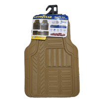 Alfombra Automovil Hule Crema 69 x 50 cm 3 Piezas Goodyear