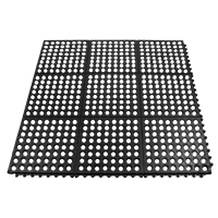 Alfombra Hule con Hueco Negra 91 x 91 cm
