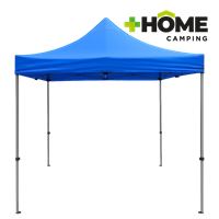 Toldo 3 x 3 m Impermeable Azul Tubo Negro + Home Camping