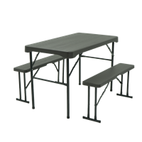Mesa Plastica con Banco Color Madera