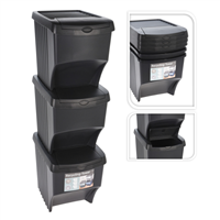 Basurero Reciclaje Apilable 22 L 3 Unidades