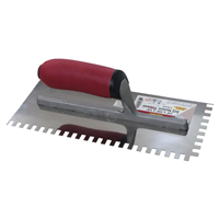 Llaneta Dentada Acero Inoxidable 11 x 4 1/2" Mango Rojo