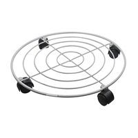 Base Metal Maceta Con Rodines Blanca 40 cm