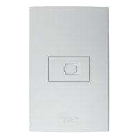 Toma Telefono Con Placa Blanco T&J Eagle