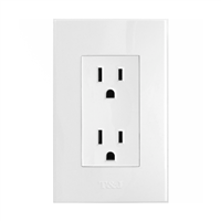 Toma Corriente Doble Con Placa Blanco T&J Eagle