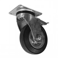 Rueda Giratoria Negra Con Freno 125 X 35 mm 100 Kg Arsa
