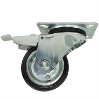 Rueda Giratoria Negra Con Freno 80 X 25 mm 50 Kg Arsa