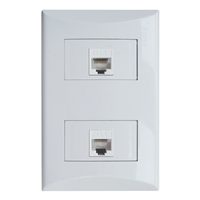 Toma Corriente Doble Red Linea Plata Rj45 Blanco Eagle