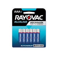 Bateria Alkalina AAA 6 Unidades Rayovac