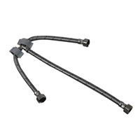 Tubo Abasto Doble Lavatorio Metal 1/2 X 1/2 X 1/2"Coflex