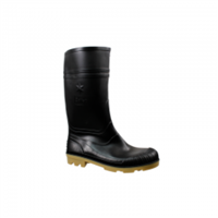 Bota Alta Negra Suela Amarilla #37