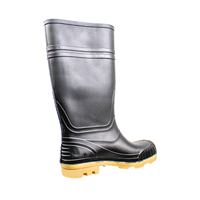 Bota Alta Negra Suela Amarilla #38