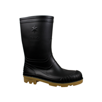 Bota Alta Negra Suela Amarilla #44