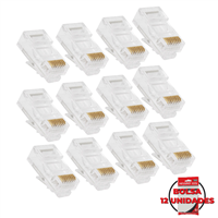 Conector Modular Red Rj45 Cat 5 Miyako 12 unidades