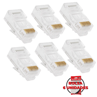Conector Modular Red Rj45 Cat 5 Quest 6 unidades