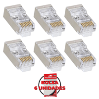 Conector Modular Red Rj45 Cat 6 Miyako 6 unidades