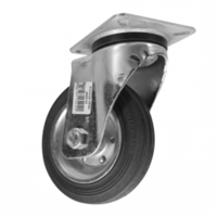 Rueda Giratoria Negra Con Platina 125 X 37.5 mm 100 Kg Arsa
