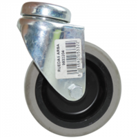 Rueda Giratoria Goma Gris Para Pin 100 X 24 mm 60 Kg Arsa