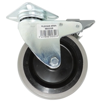 Rueda Giratoria Goma Platina Con Freno 100 X 24mm 60 Kg Arsa