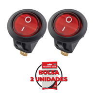 Switch Redondo con Luz Roja 3 Puntos 110 V 2 Unidades Miyako