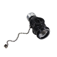 Socket Con Cadena Negro/Marfil 150V 250W Eagle