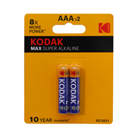 Bateria Alkalina AAA 1.5V 2 Unidades Kodak
