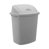 Basurero Plastico Rectangular 40 L Con Tapa De Empuje Gris