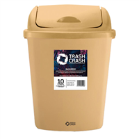 Basurero Plastico Rectangular 10 L Con Tapa Beige