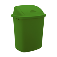 : Basurero Plastico Rectangular 40 L Con Tapa Verde: Organización y limpieza