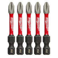 Punta Philips #2 2" 5 Unidades Shockwave Milwaukee