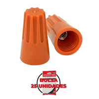 Conector Cable 18 A 22 Naranja 25 unidades