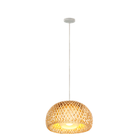 Lampara Techo 1834 Rattan Con Vidrio Blanca Ul Arqdeco